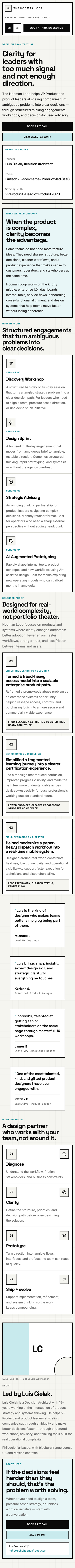 Mobile capture of thehoomanloop.com homepage